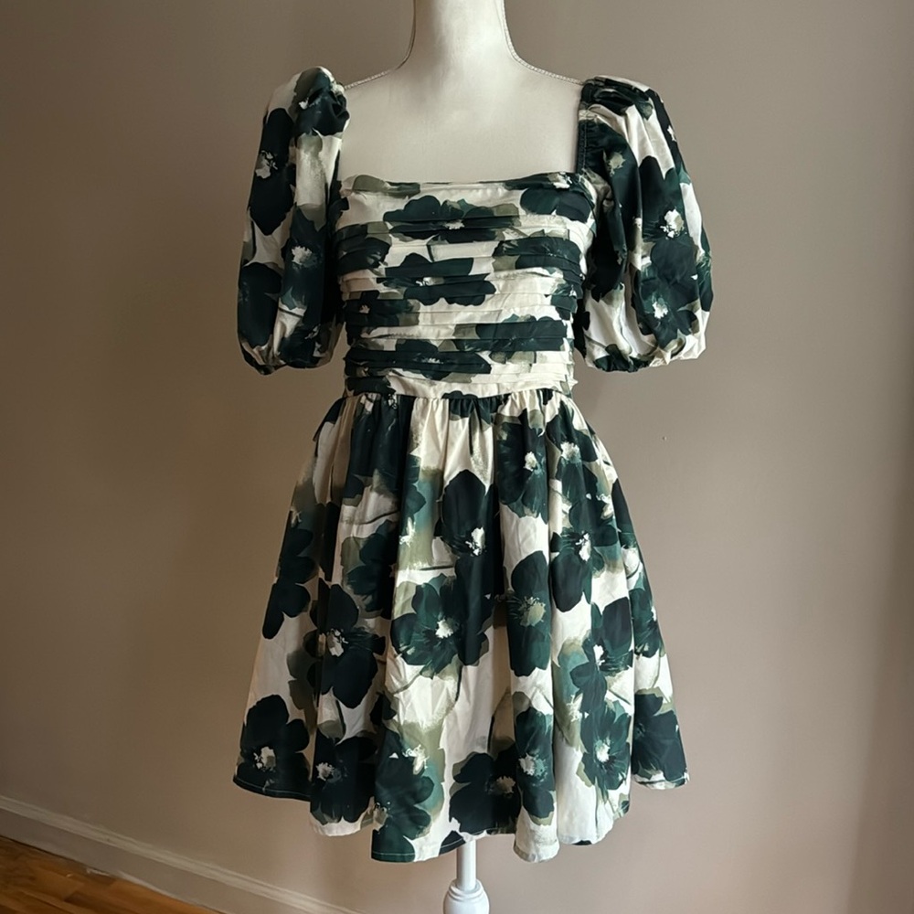 Abercrombie & Fitch Green Floral Mini Dress